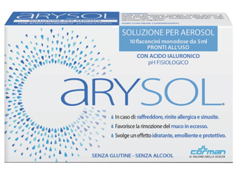 ARYSOL SOLUZIONE ADULTI PER AEROSOL CON ACIDO IALURONICO PH FISIOLOGICO 10 FLACONCINI MONODOSE DA 5 ML - FarmaLucia