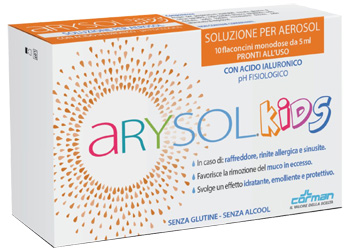 ARYSOL KIDS SOLUZIONE BAMBINI PER AEROSOL CON ACIDO IALURONICO PH FISIOLOGICO 10 FLACONCINI MONODOSE DA 5 ML - FarmaLucia