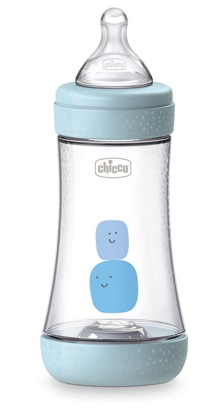 CHICCO BIBERON PERFECT 5 BOY 240 ML IN SILICONE 2 FORI - FarmaLucia