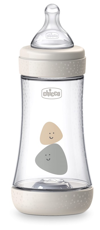 CHICCO BIBERON PERFECT 5 UNISEX 240 ML IN SILICONE 2 FORI - FarmaLucia