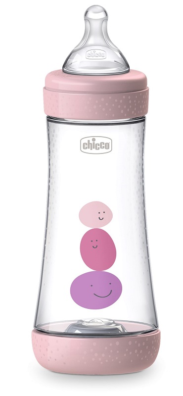 CHICCO BIBERON PERFECT 5 GIRL 300 ML IN SILICONE 3 FORI - FarmaLucia