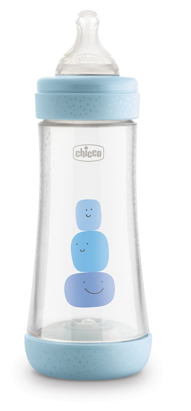 CHICCO BIBERON PERFECT 5 BOY 300 ML IN SILICONE 3 FORI - FarmaLucia