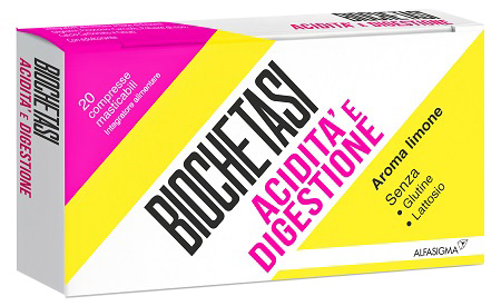 BIOCHETASI ACIDITA' E DIGESTIONE 20 COMPRESSE MASTICABILI AROMA LIMONE - FarmaLucia