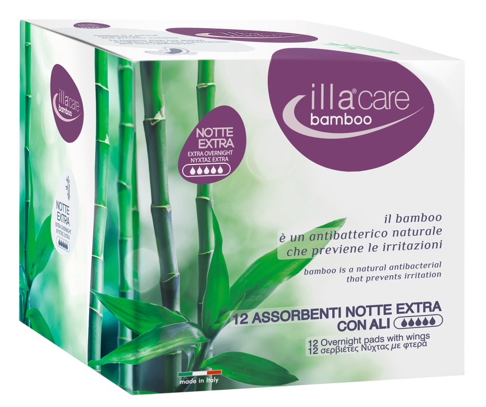 ILLA CARE BAMBOO ASSORBENTI NOTTE EXTRA 12 PEZZI - FarmaLucia