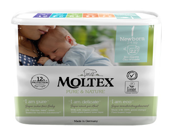 PANNOLINI MOLTEX PURE & NATURE NEW BORN 2-5 KG TAGLIA 1 22 PEZZI - FarmaLucia