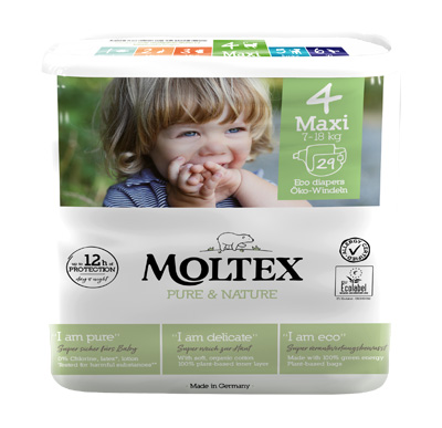 PANNOLINI MOLTEX PURE & NATURE MAXI 7-14 KG TAGLIA 4 29 PEZZI - FarmaLucia
