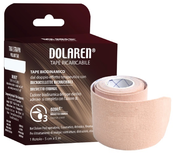 DOLAREN TAPE RICARICABILE CEROTTO TERAPEUTICO BEIGE CM 5X5 M IN ROTOLO - FarmaLucia