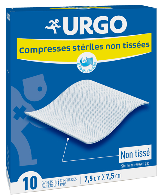 COMPRESSA DI GARZA IN COTONE STERILE URGO 7,5 X 7,5 CM 10 PEZZI - FarmaLucia