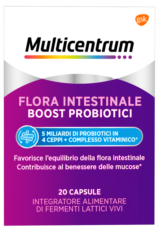 MULTICENTRUM FLORA INTESTINALE BOOST PROBIOTICI 20 CAPSULE - FarmaLucia