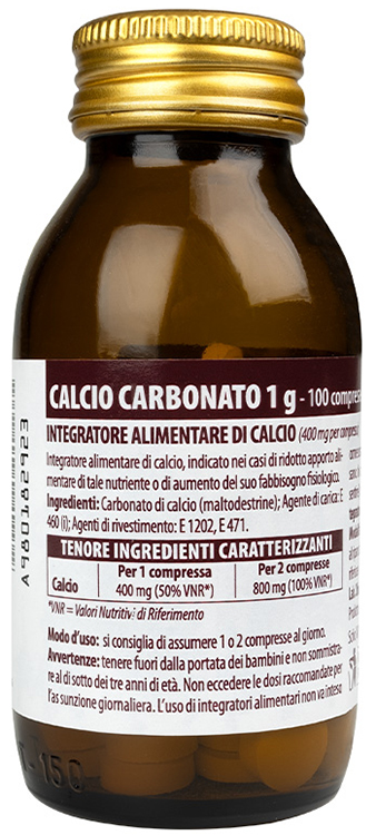 CALCIO CARBONATO NUOVA FORMULA 1 G 100 COMPRESSE - FarmaLucia