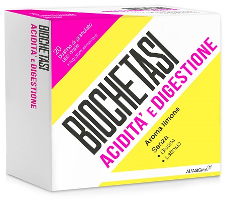 BIOCHETASI ACIDITA' E DIGESTIONE 20 BUSTE GRANULATO AROMA LIMONE - FarmaLucia
