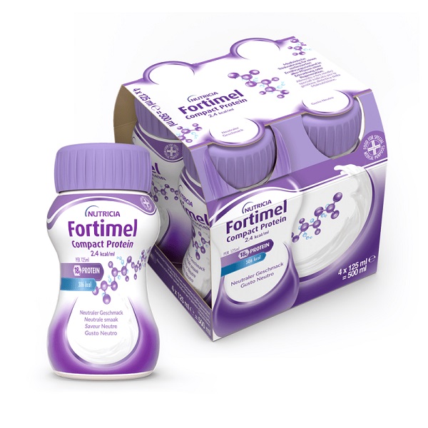 NUTRICIA FORTIMEL COMPACT PROTEIN GUSTO NEUTRO 4 BOTTIGLIE DA 125 ML - FarmaLucia