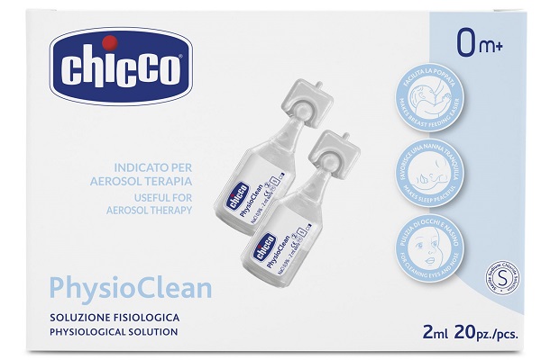 SOLUZIONE FISIOLOGICA PER AEROSOL CHICCO PHYSIOCLEAN 20 X 2 ML - FarmaLucia