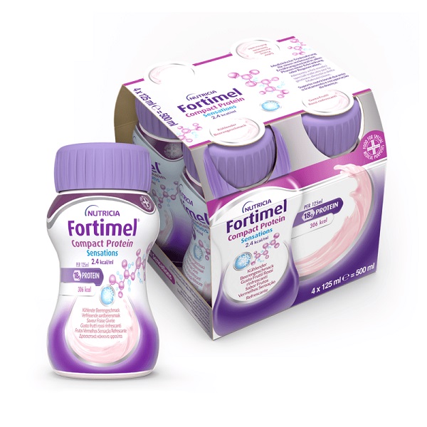 NUTRICIA FORTIMEL COMPACT PROTEIN GUSTO FRUTTI ROSSI RINFRESCANTI 4 BOTTIGLIE DA 125 ML - FarmaLucia
