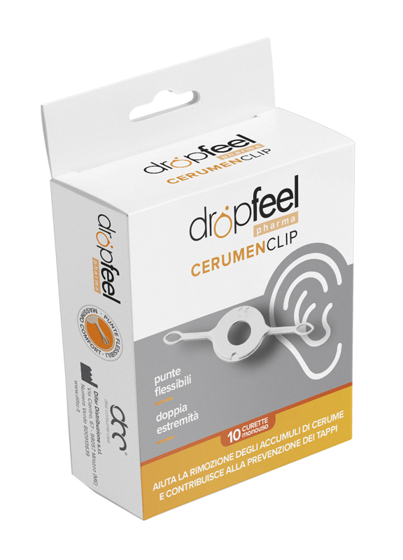 DROPFEEL CERUMEN CLIP CURETTA AURICOLARE PER RIMOZIONE CERUME 10 PEZZI - FarmaLucia