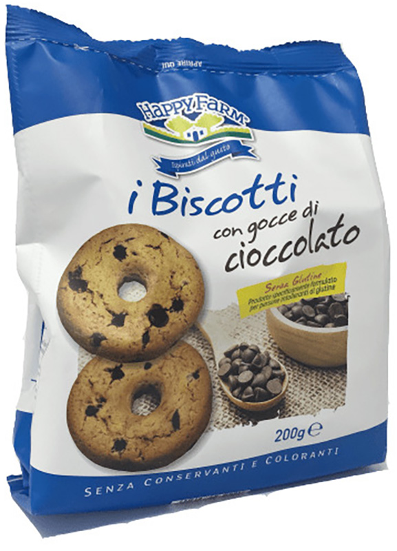 HAPPY FARM BISCOTTI GOCCE CIOCCOLATO 200 G - FarmaLucia