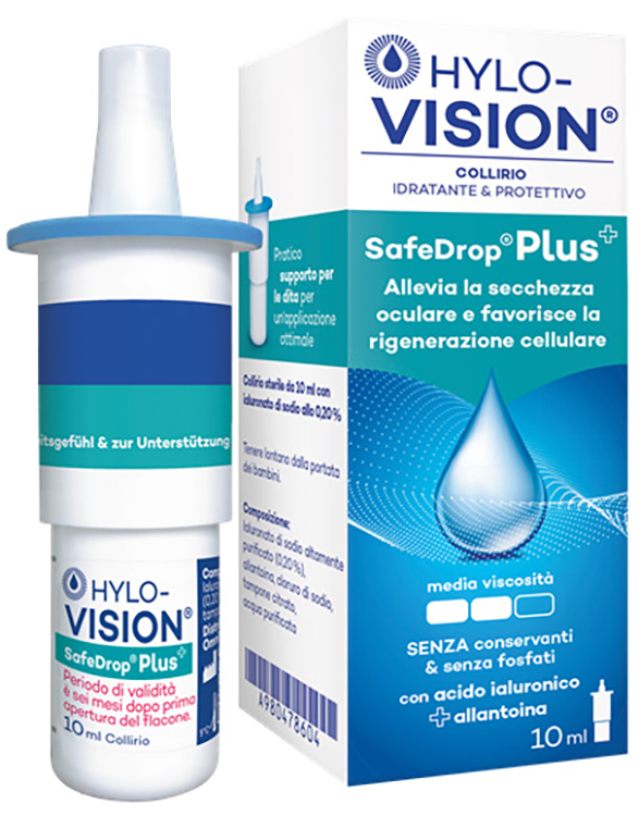 HYLOVISION SAFE DROP PLUS COLLIRIO IDRATANTE E PROTETTIVO 10 ML - FarmaLucia
