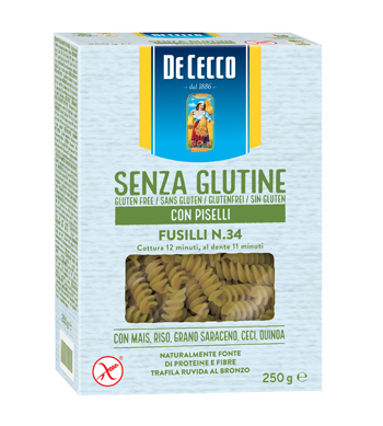 DE CECCO FUSILLI N34 CON PISELLI 250 G - FarmaLucia