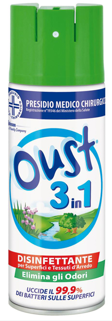 OUST 3 IN 1 DISINFETTANTE PER SUPERFICI E TESSUTI D'ARREDO 400 ML - FarmaLucia
