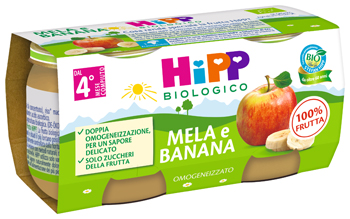 HIPP BIO OMOGENEIZZATO MELA/BANANA 2X80 G - FarmaLucia