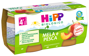 HIPP BIO OMOGENEIZZATO MELA/PESCA 2 X 80 G - FarmaLucia