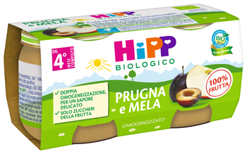 HIPP BIO OMOGENEIZZATO PRUGNA E MELA 2 X 80 G - FarmaLucia