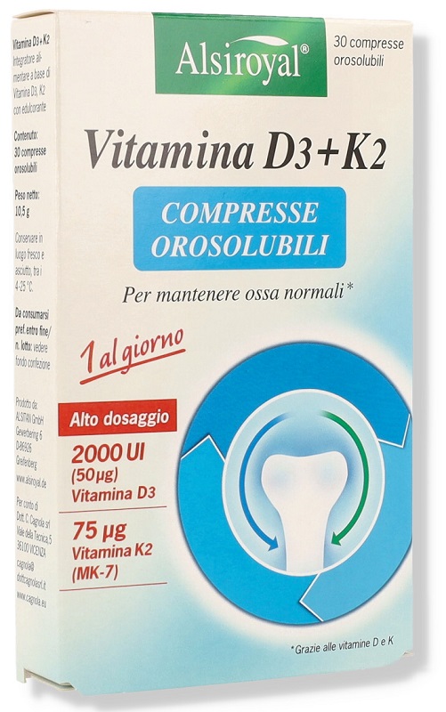ALSIROYAL VITAMINA D3+K2 30 COMPRESSE OROSOLUBILI - FarmaLucia