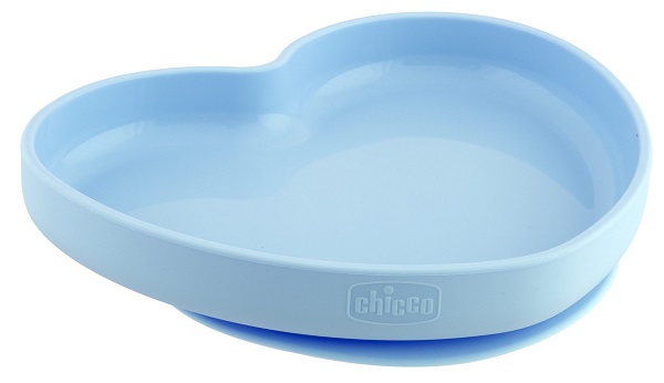 CHICCO PIATTO CUORE VENTOSA SILICONE BLU - FarmaLucia