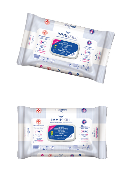 IMMUSKILL SALVIETTE DISINFETTANTI SUPERFICI 50 PEZZI - FarmaLucia