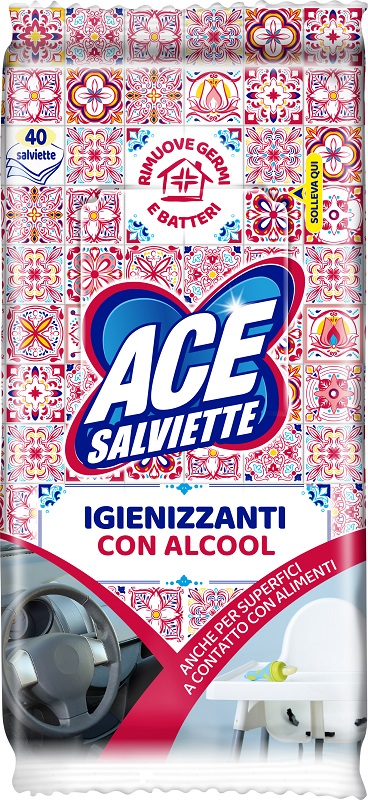 ACE SALVIETTE IGIENIZZANTI ALCOOL 40 PEZZI - FarmaLucia