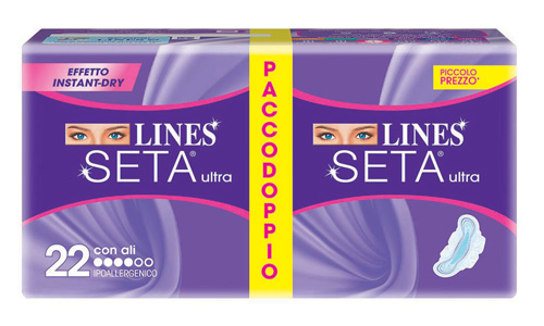 LINES SETA ULTRA ASSORBENTE CON ALI 22 PEZZI - FarmaLucia
