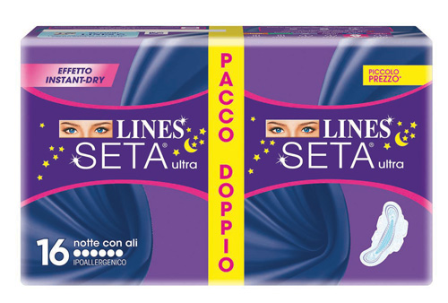 LINES SETA ULTRA ASSORBENTE NOTTE 16 PEZZI - FarmaLucia