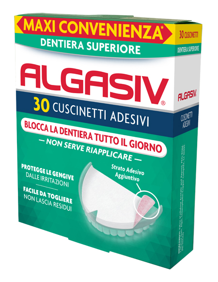 ALGASIV ADESIVO PER PROTESI DENTARIA SUPERIORE 30 PEZZI - FarmaLucia