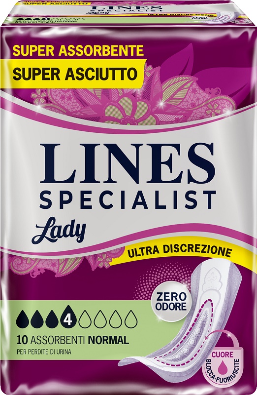 ASSORBENTI PER INCONTINENZA LINES SPECIALIST LADY NORMAL 10 PEZZI - FarmaLucia