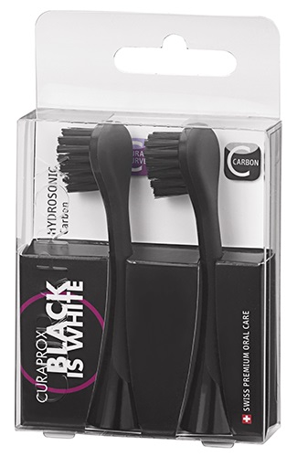 CURAPROX TESTINE RICAMBIO BLACK IS WHITE HYDROSONIC DUO PACK BLACK 2 PEZZI - FarmaLucia
