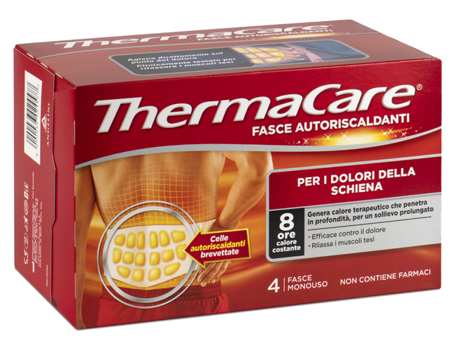 FASCIA AUTORISCALDANTE A CALORE TERAPEUTICO THERMACARE SCHIENA 4 PEZZI - FarmaLucia