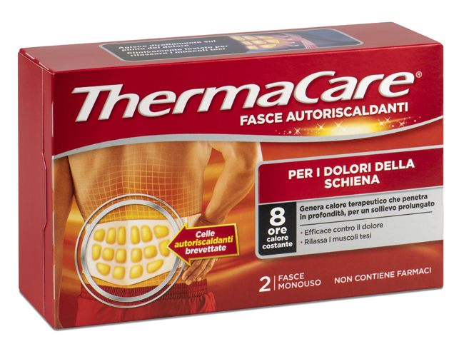 FASCIA AUTORISCALDANTE A CALORE TERAPEUTICO THERMACARE SCHIENA 2 PEZZI - FarmaLucia