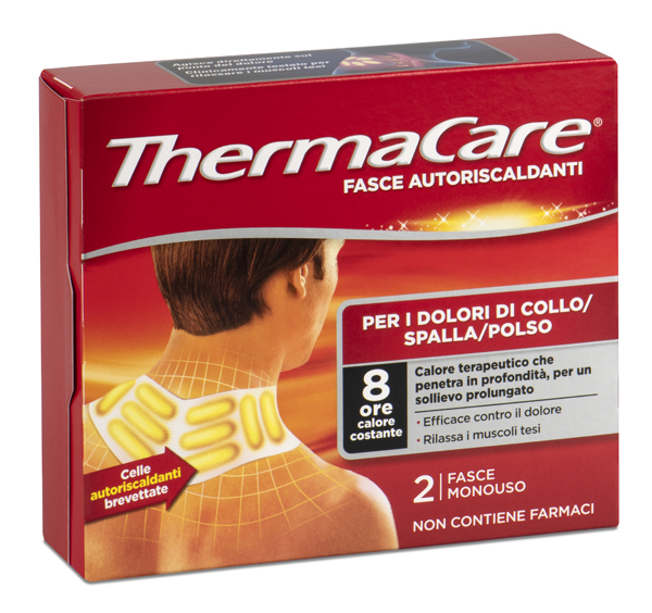 FASCE AUTORISCALDANTI A CALORE TERAPEUTICO THERMACARE COLLO/SPALLA/POLSO 2 PEZZI - FarmaLucia