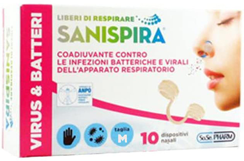 SANISPIRA VISUR & BATTERI FILTRO NASALE MEDIUM 10 PEZZI - FarmaLucia