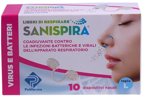 SANISPIRA VISUR & BATTERI FILTRO NASALE LARGE 10 PEZZI - FarmaLucia