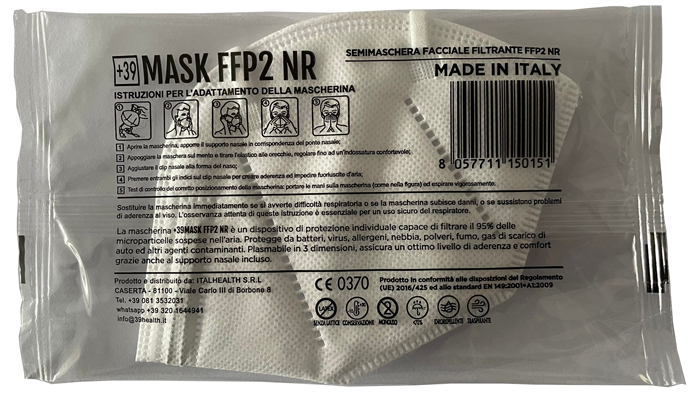 MASCHERINA +39MASK FFP2 BIANCO 15 PEZZI - FarmaLucia