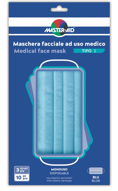 MASTER-AID MASCHERINA CHIRURGICA TIPO I MONOUSO 10 PEZZI - FarmaLucia