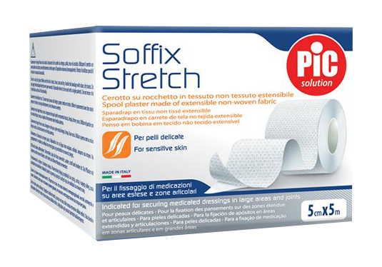 CEROTTO IN ROTOLO PIC SOFFIX STRETCH TESSUTO NON TESSUTO ESTENDIBILE 5X500 CM 1 PEZZO - FarmaLucia