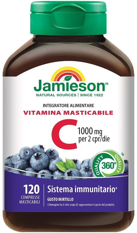 JAMIESON VITAMINA C 1000 MIRTILLO 120 COMPRESSE MASTICABILI - FarmaLucia