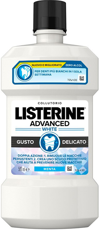 LISTERINE ADVANCED WHITE 500 ML GUSTO DELICATO - FarmaLucia