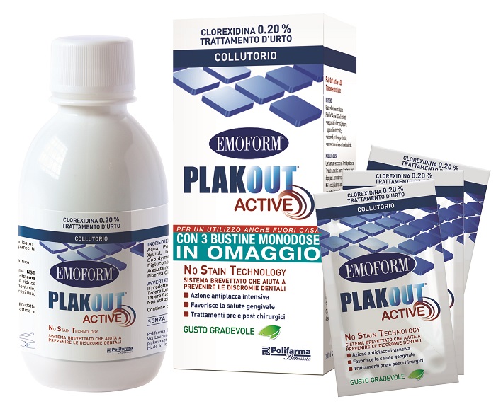 EMOFORM PLAK OUT ACTIVE 0,20% 200 ML + 3 BUSTE - FarmaLucia