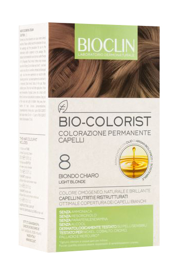 BIOCLIN BIO COLOR FAST&PERFECTION 8,0 BIONDO CHIARO CREMA COLORANTE 60 ML + RIVELATORE IN CREMA 60 ML + BIO COLOR SHAMPOO 10 ML + BIO COLOR MASCHERA 10 ML - FarmaLucia