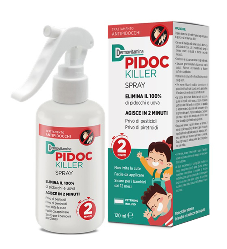 DERMOVITAMINA PIDOC KILLER SPRAY 120 ML PETTININO INCLUSO - FarmaLucia