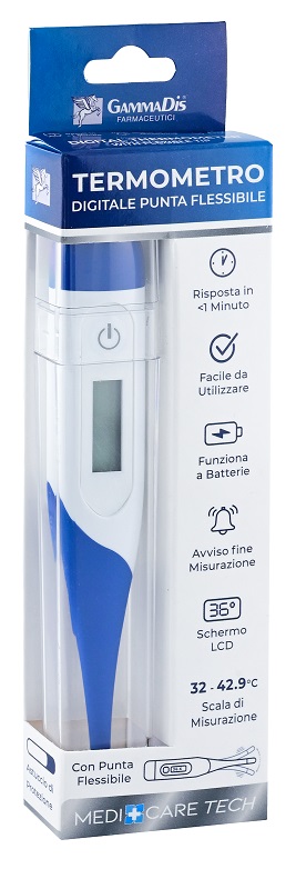 TERMOMETRO DIGITALE PUNTA FLESSIBILE CON CUSTODIA PROTETTIVA MEDICARE - FarmaLucia