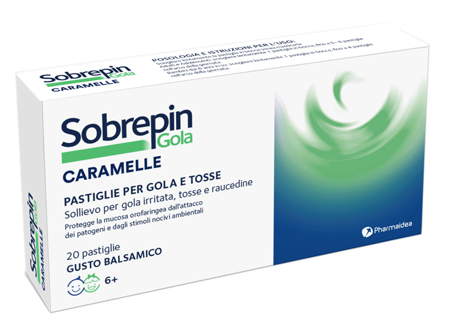 SOBREPIN GOLA CARAMELLE 20 PASTIGLIE GUSTO BALSAMICO - FarmaLucia